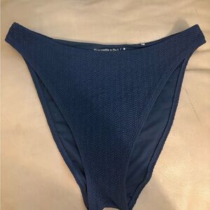Abercrombie & Fitch Textured Navy Bikini Bottom